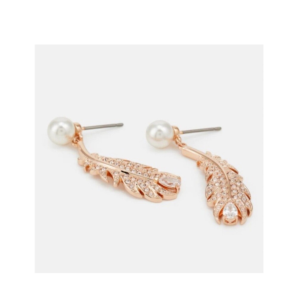 Swarovski Idyllia Feather Drop Earrings - Picture 3 of 4